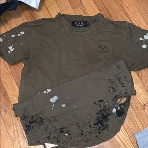 Civil Regime Olive Acid Wash T-Shirt